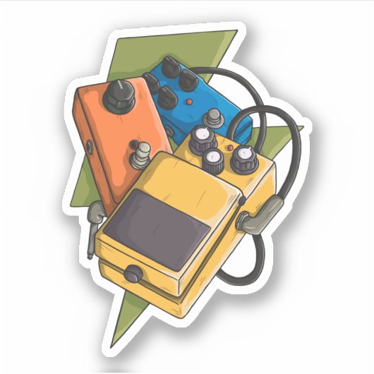 Guitar Effects Pedals Sticker (Voorkant)