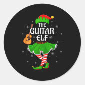 Guitar Elf Christmas Family Girls Women Elf Squad  Ronde Sticker (Voorkant)