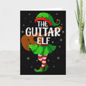 Guitar Elf Christmas Girls Women Elf Squad Xmas Fa Kaart (Voorkant)