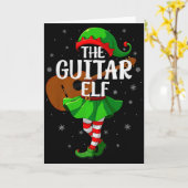 Guitar Elf Christmas Girls Women Elf Squad Xmas Fa Kaart (Gele Bloem)