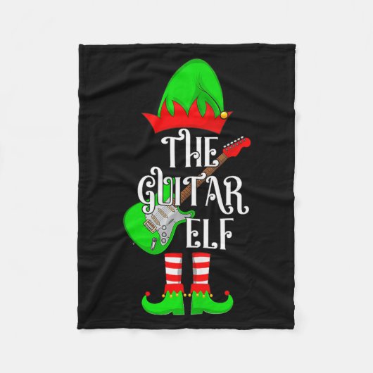 Guitar Elf Christmas Pajamas Matching Family Elf S Fleece Deken (Voorkant)