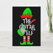 Guitar Elf Christmas Pajamas Matching Family Elf S Kaart (Voorkant)
