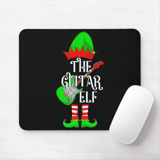 Guitar Elf Christmas Pajamas Matching Family Elf S Muismat (Met muis)