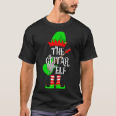 Guitar Elf Christmas Pajamas Matching Family Elf S T-shirt (Voorkant)