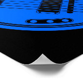 Guitar en Bass Yin Yang Blue en Black Poster (Hoek)