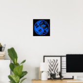 Guitar en Bass Yin Yang Blue en Black Poster (Thuiskantoor)