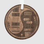 Guitar en Bass Yin Yang met het effect van hout Ornament (achterkant)