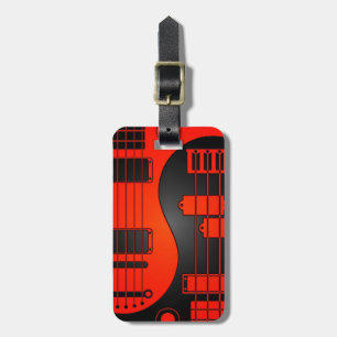 Guitar en Bass Yin Yang Red en Black Bagagelabel