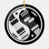 Guitar en Bass Yin Yang White en Black Keramisch Ornament (Achterkant)