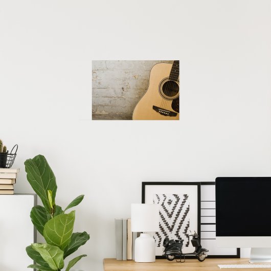 Guitar en Bricks Poster (Thuiskantoor)