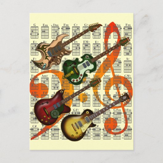 Guitar en Chord 07 Briefkaart (Voorkant)