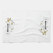 Guitar en Flowers Theedoek (Horizontaal)