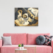 Guitar en Fruit Bowl op tafel, 1918 Canvas Afdruk (Insitu (Woonkamer))