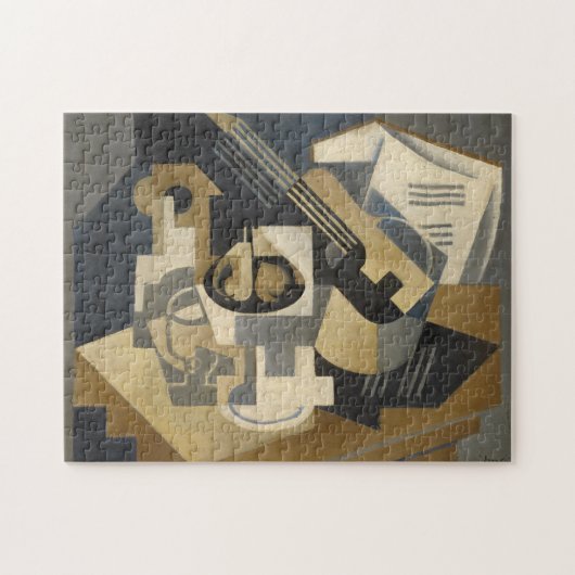 Guitar en Fruit Bowl op tafel, 1918 Legpuzzel (Horizontaal)