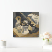 Guitar en Fruit Bowl op tafel, 1918 Vierkante Klok (Huis)