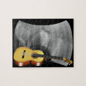 Guitar en muziekblad legpuzzel (Horizontaal)