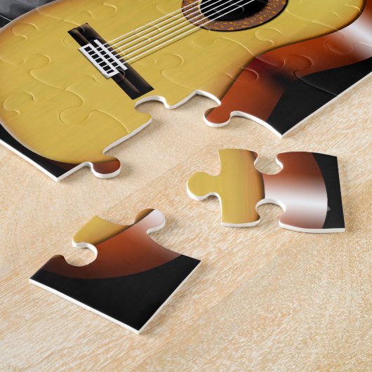 Guitar en muziekblad legpuzzel (Zijkant)