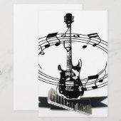 Guitar en Muzieknoten Briefpapier (Voorkant / Achterkant)