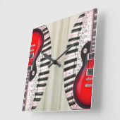 Guitar en Piano Clock Vierkante Klok (Hoek)