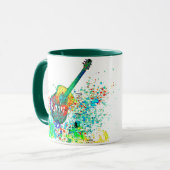 Guitar en snoeren op maat mok (Voorkant links)