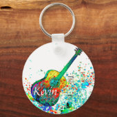 Guitar en snoeren op maat sleutelhanger (Voorkant)