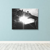 Guitar en Sun in Harmony Canvas Afdruk (Insitu (Houten vloer))