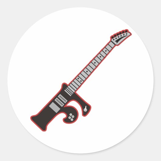 Guitar F Ronde Sticker (Voorkant)