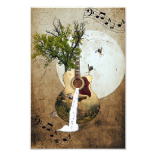 Guitar Fantasy Decorated Foto Afdruk