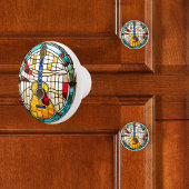 Guitar Faux Glas in lood Keramische Knop