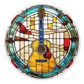 Guitar Faux Glas in lood Keramische Knop (Voorkant)