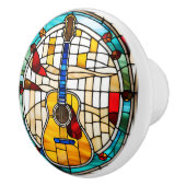 Guitar Faux Glas in lood Keramische Knop (Rechts)