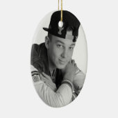 Guitar-fotosjabloon op Terug Keramisch Ornament (Rechts)