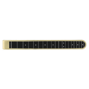 Guitar Fretboard Stropdas Bar Black en Gold Vergulde Dasspeld
