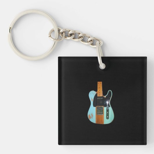 Guitar Gift | Koel-elektrische gitaar Sleutelhanger (voorkant)