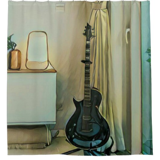 Guitar gifts for dad douchegordijn (Voorkant)