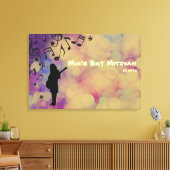 Guitar Girl Bat Mitzvah Sign-In Board Canvas Afdruk (Insitu (Woonkamer))