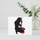 Guitar Girl Briefkaart (Staand voorkant)