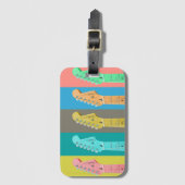 Guitar Girl modern pastel kleurrijke muziek Bagagelabel (Voorkant (verticaal))