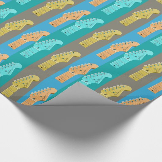 Guitar Girl modern pastel kleurrijke muziek Cadeaupapier (Hoek)