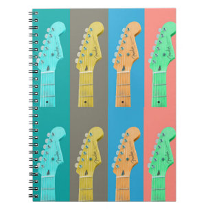 Guitar Girl modern pastel kleurrijke muziek Notitieboek