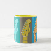 Guitar Girl modern pastel kleurrijke muziek Tweekleurige Koffiemok (Center)