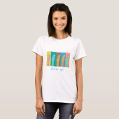 Guitar girl pastel retro moderne muziek t-shirt (Voorkant volledig)