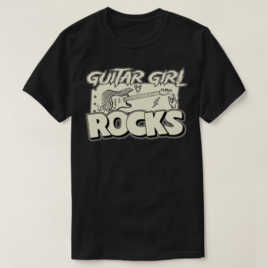 Guitar Girl Rocks T-shirt (Design voorkant)