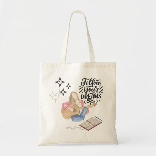 guitar girl vibe tote bag (Voorkant)
