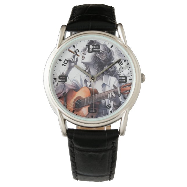 Guitar Girl Watch Horloge (Voorkant)