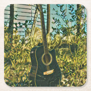 Guitar Gitarist Kartonnen Onderzetters