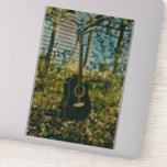 Guitar Gitarist Sticker<br><div class="desc">This vintage guitar artwork is suite for guitar players who love playing guitar. it can be given as a gift for a boyfriend,  girlfriend,  or dad on a birthday,  father's day,  or valentine's day. The retro design features coolvintage Guitar gift for guitarist</div>