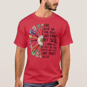 Guitar Give Me The Beat And Free My Soul Hippie 10 T-shirt