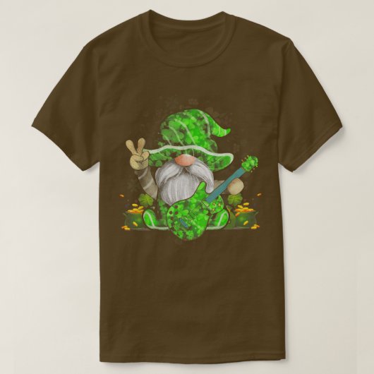 Guitar Gnomes Green Shamrock Patricks Day T-shirt (Design voorkant)