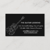 Guitar Gold Music Teacher DJ Musician Geometric Visitekaartje (Achterkant)